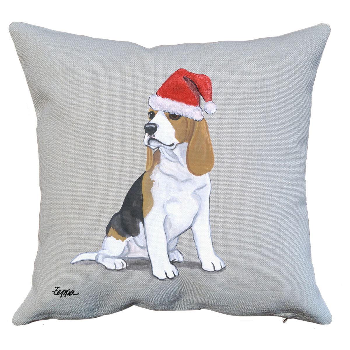 Beagle Puppy Santa Pillow