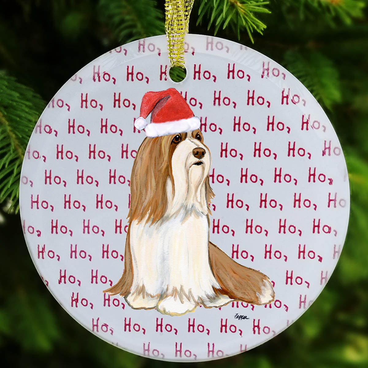 Bearded Collie Christmas Ornament