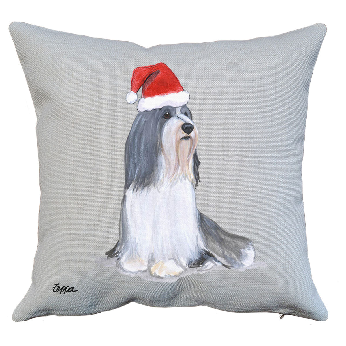 Bearded Collie Santa Pillow