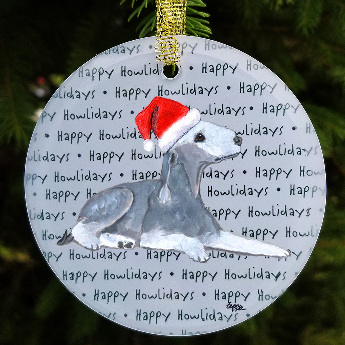 Bedlington Terrier Christmas Ornament