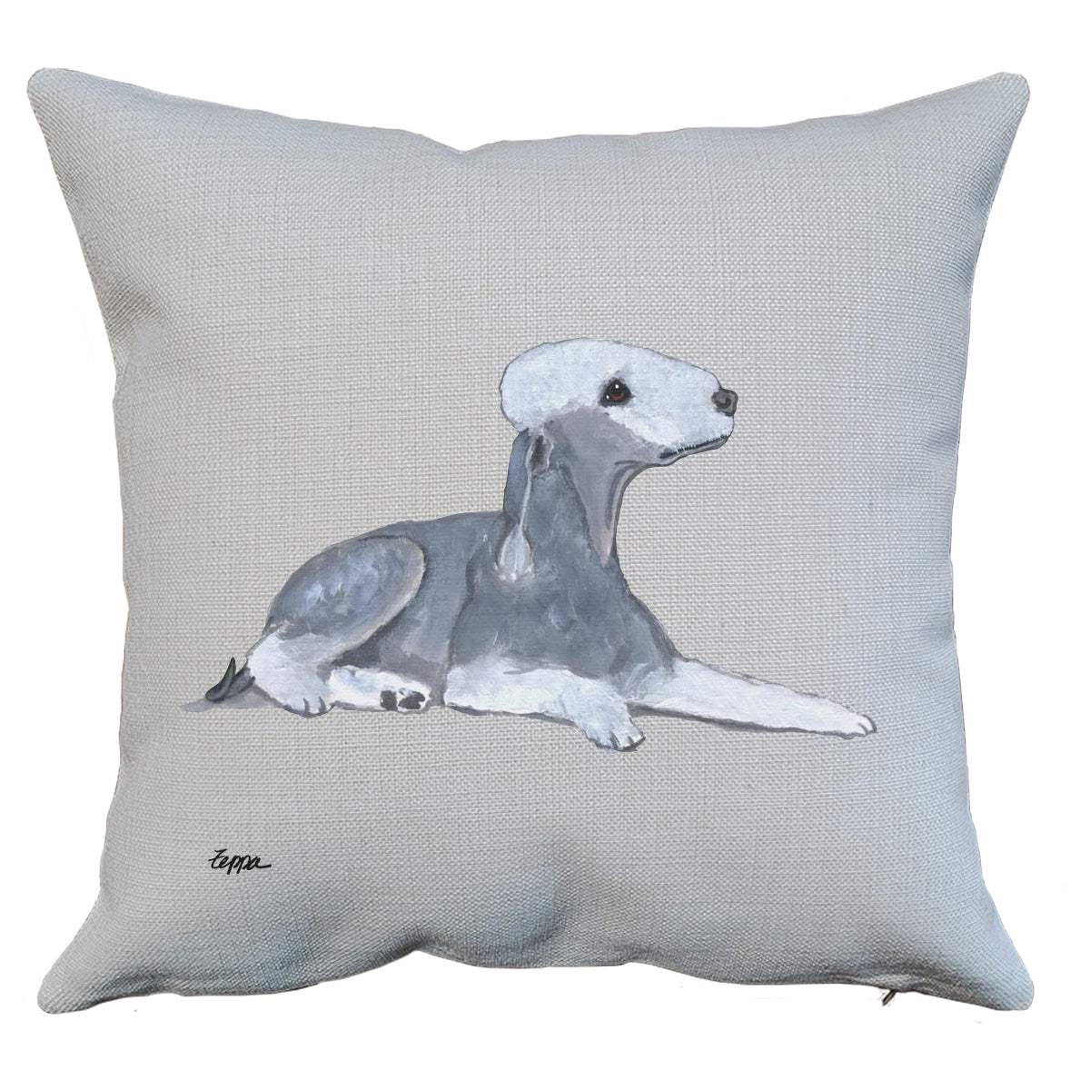 Bedlington Terrier Throw Pillow