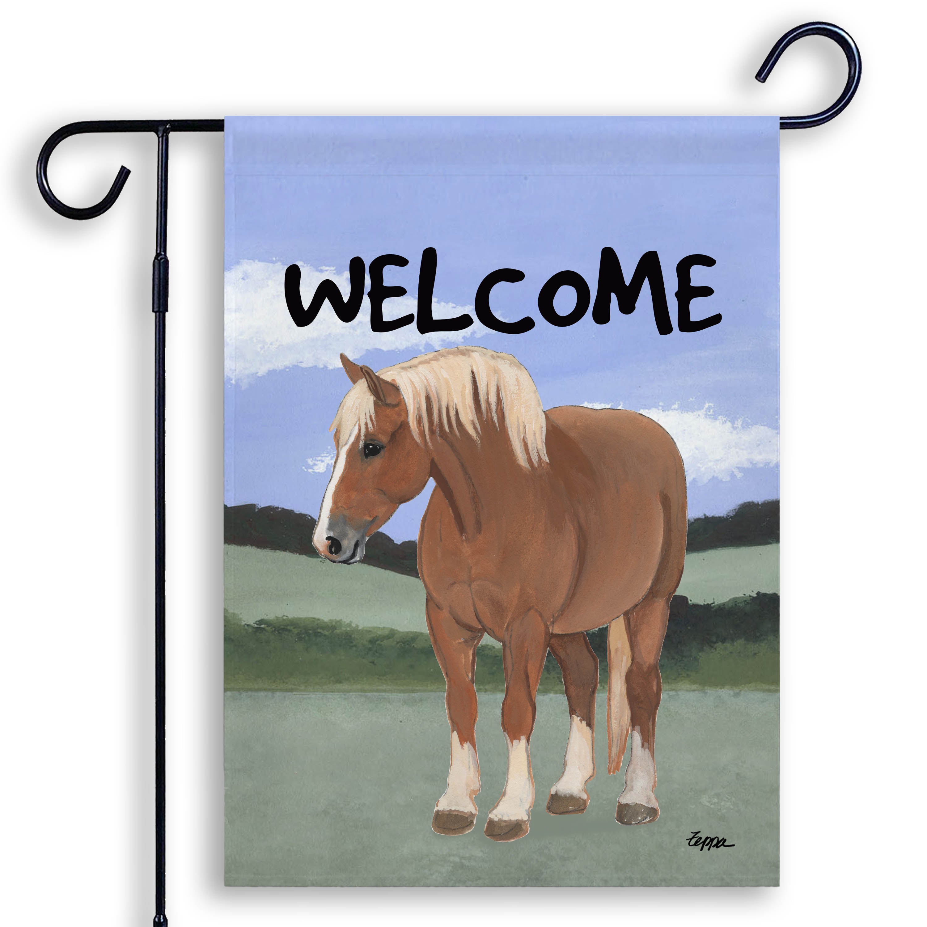 Belgian Horse Welcome Garden Flag