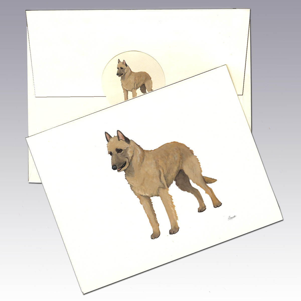 Blank ivory note cards with a Belgian Laekenois design.