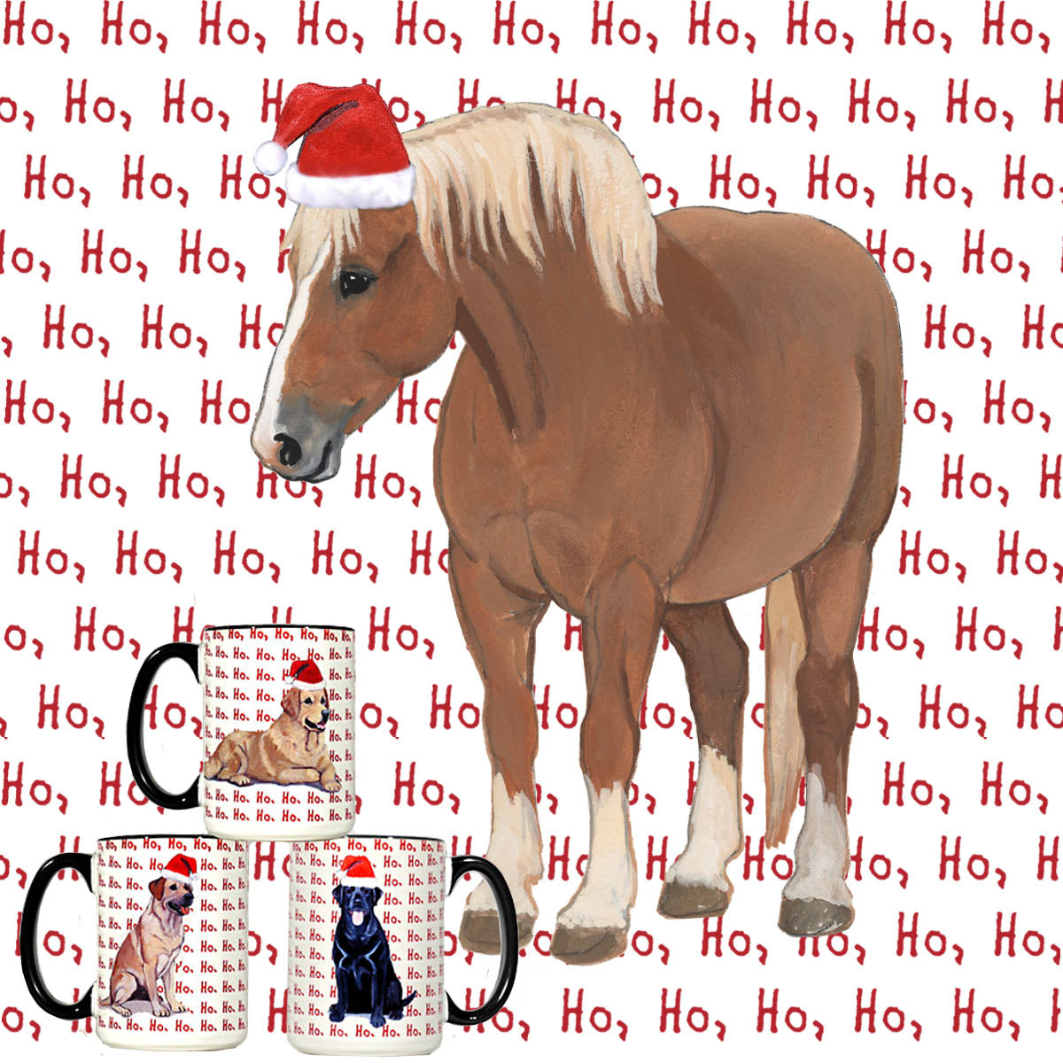 Belgian Horse Ho Ho Ho Wrap Mug
