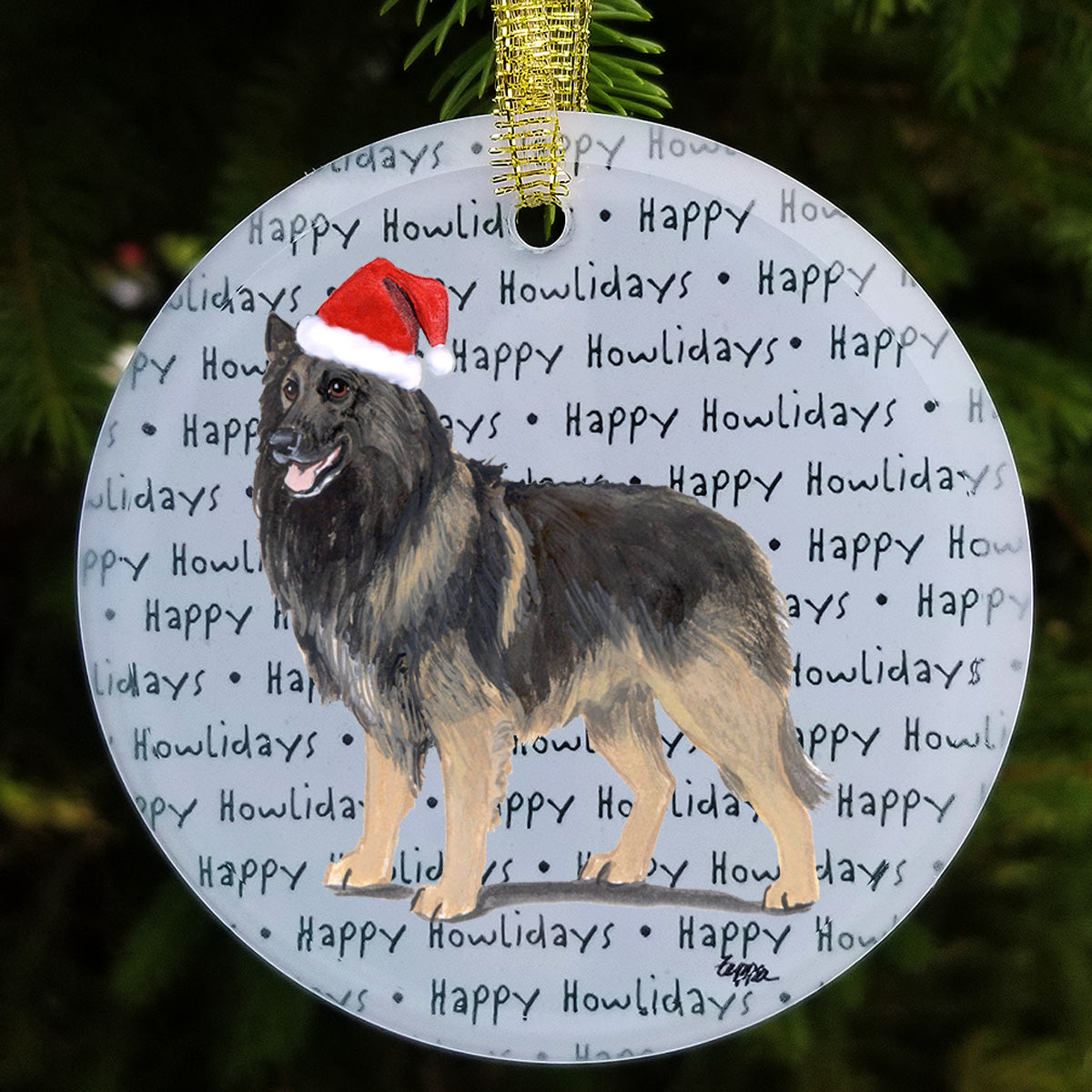 Belgian Tervuren Christmas Ornament