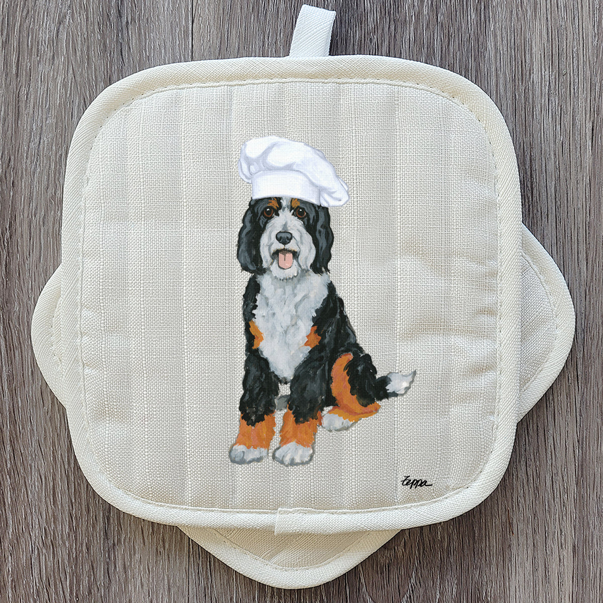 Bernedoodle Chef Pot Holder Set