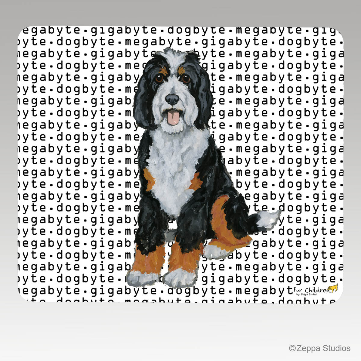 Bernedoodle geeky mouse pad.