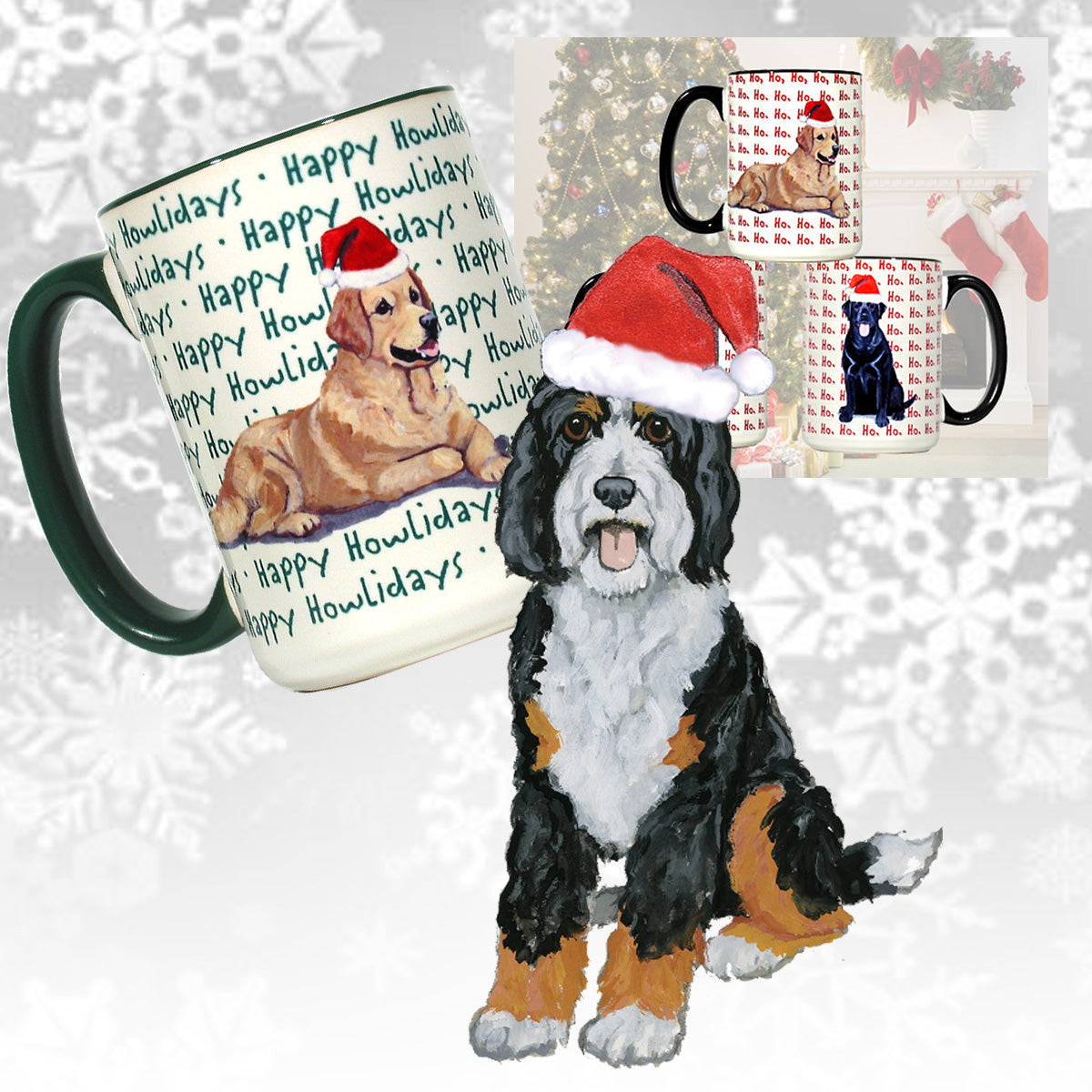 Bernedoodle Christmas Mugs