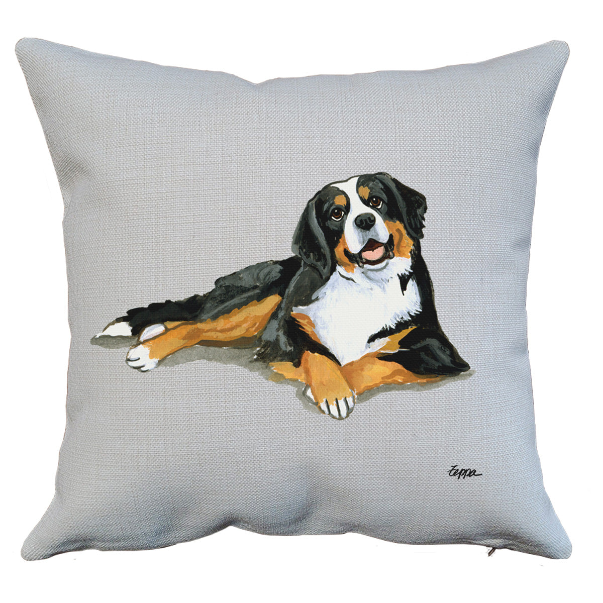 Bernese Mountain Dog Lying Down Throw Pillow