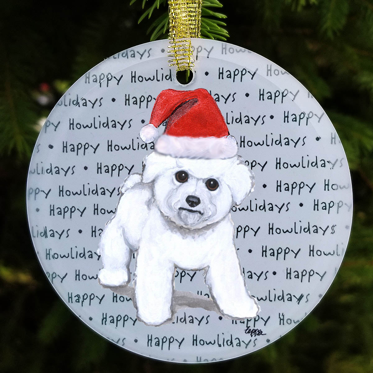 Bichon Frise Christmas Ornament