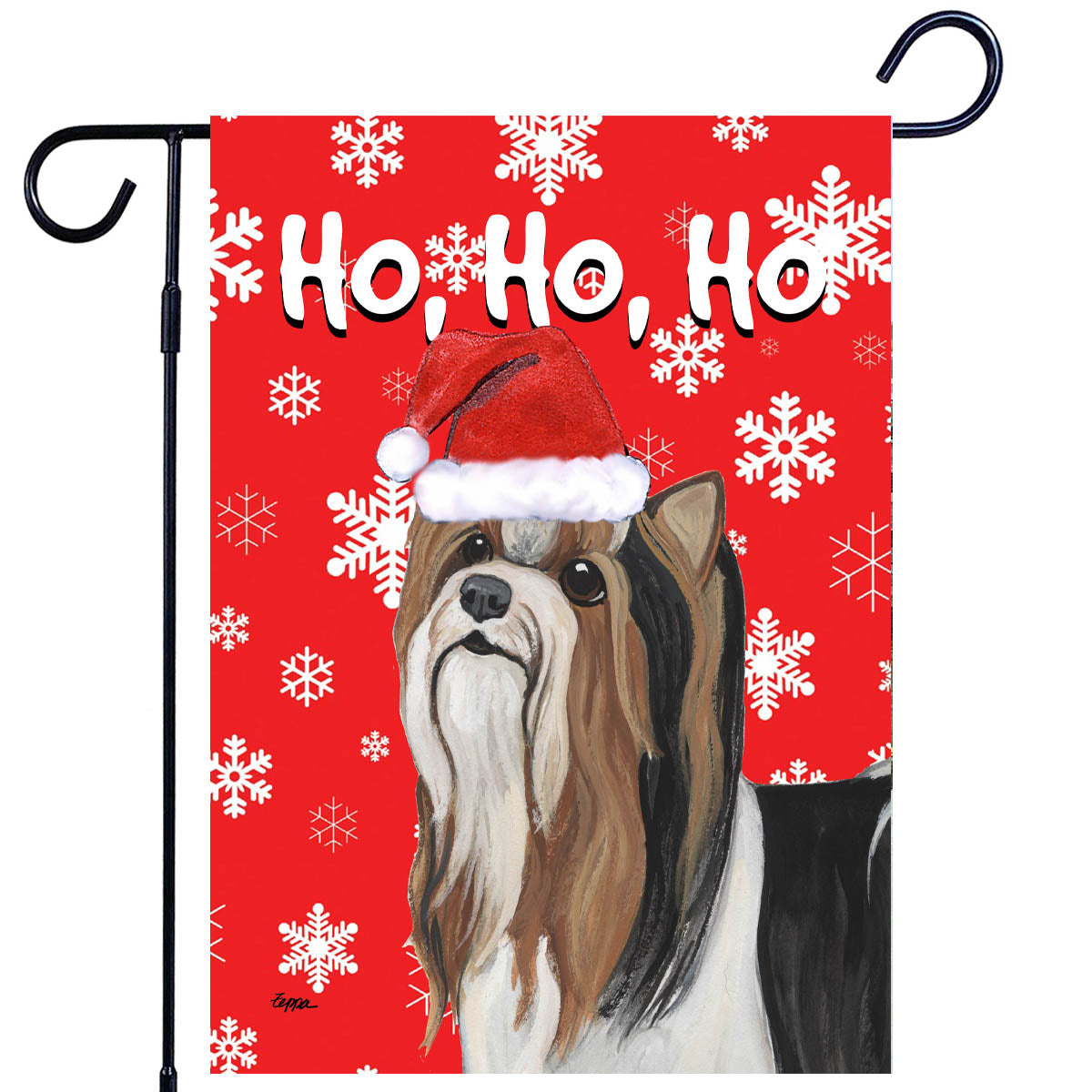 Biewer Terrier Ho Ho Ho Garden Flag