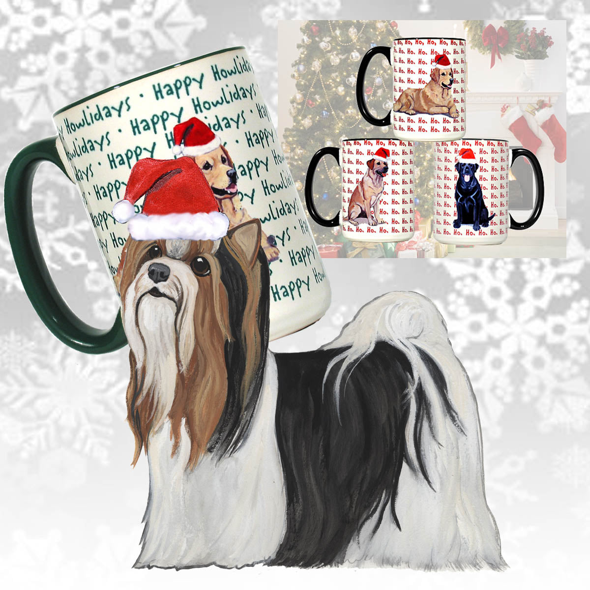 Biewer Terrier Christmas Mugs