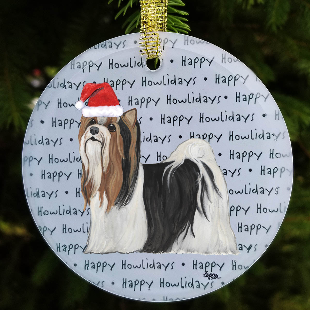 Biewer Terrier Howliday Ornaments