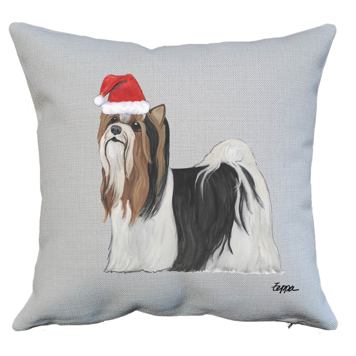 Biewer Terrier Santa Pillow