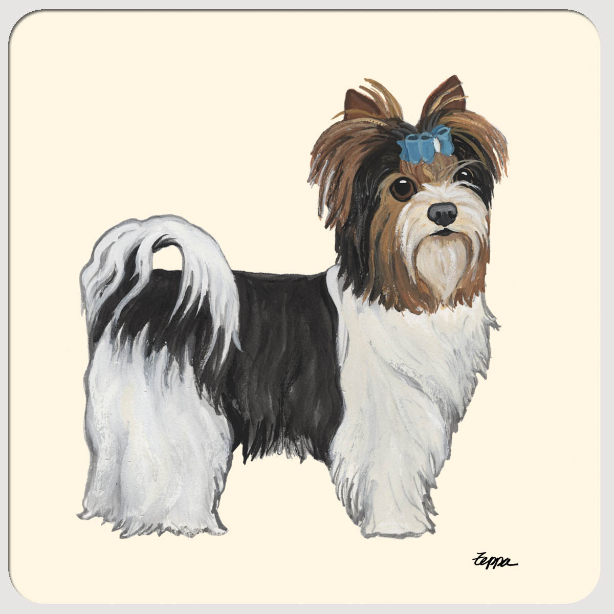 Biewer Terrier Puppy Clip Coasters