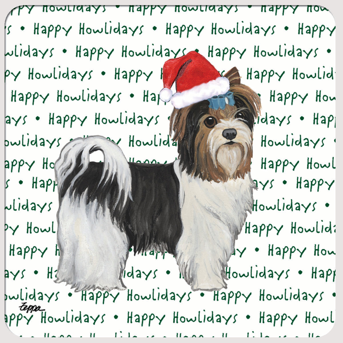 Biewer Terrier Puppy Clip Howliday Coasters