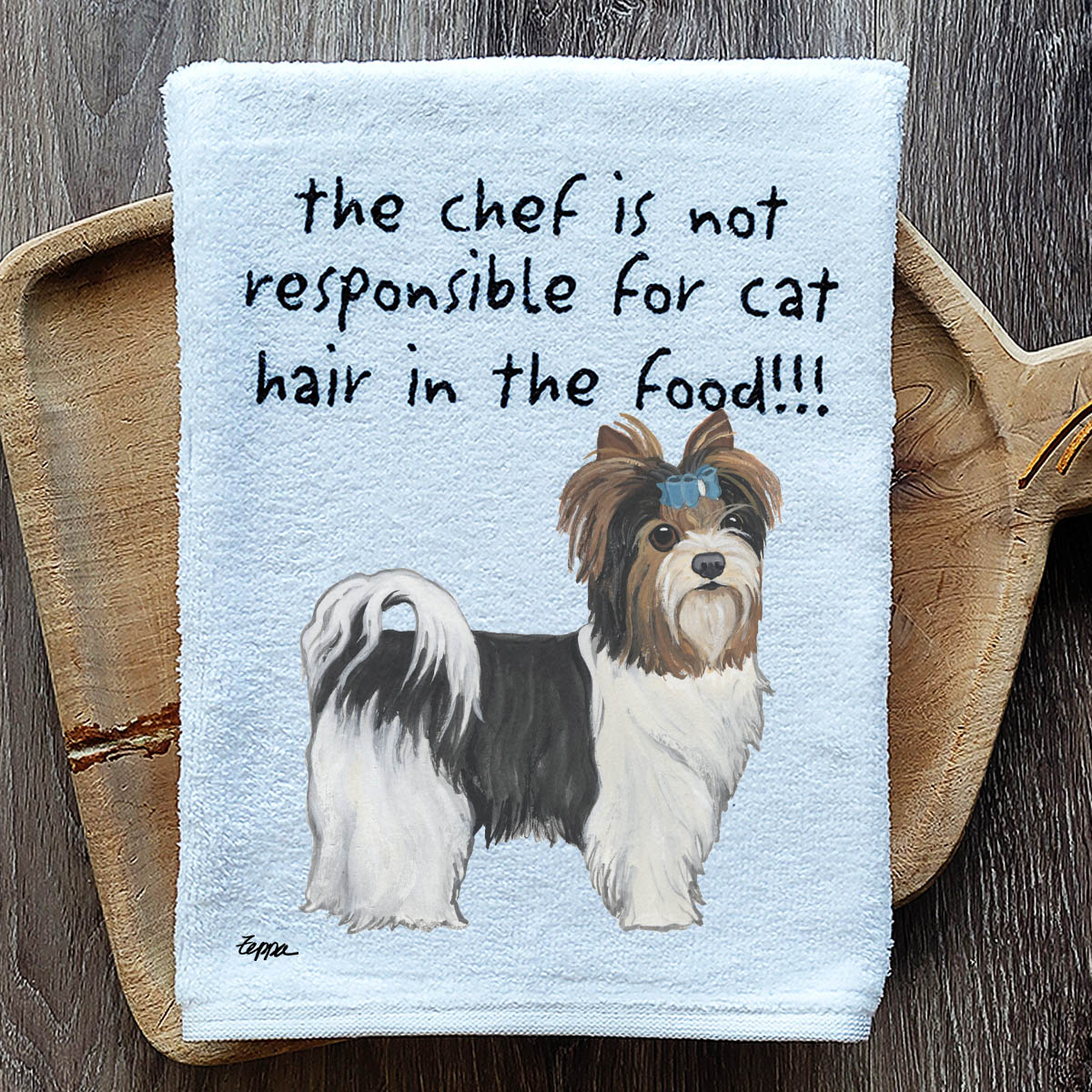 Biewer Terrier Puppy Clip Kitchen Towel