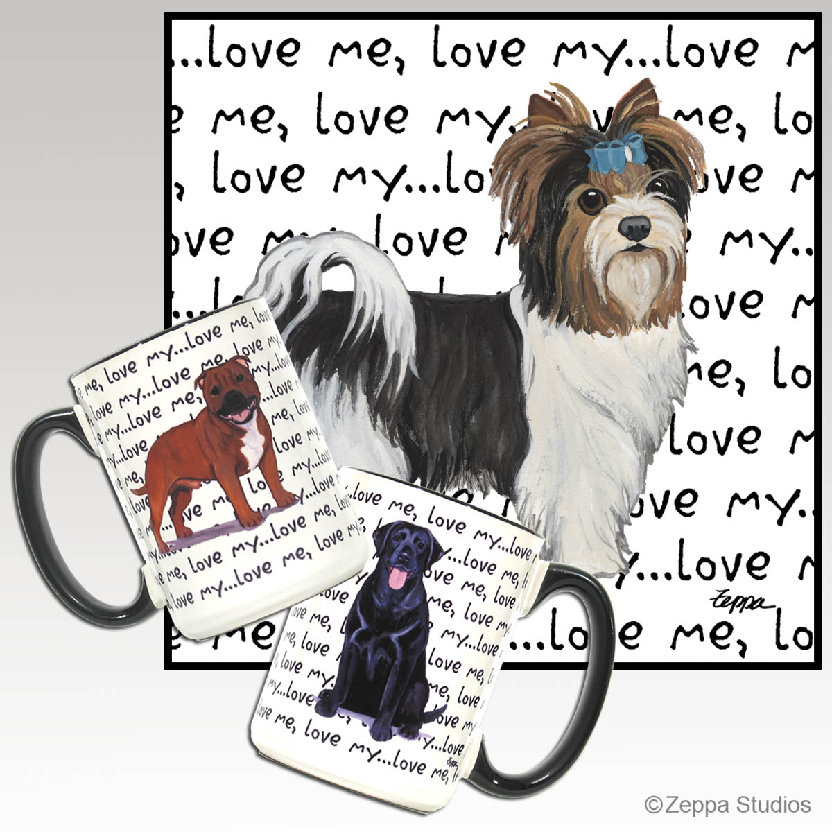 Biewer Terrier Puppy Clip Love Me Mugs