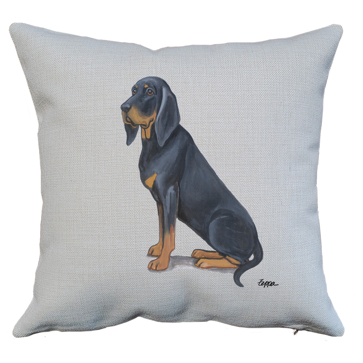 Black and Tan Coonhound Throw Pillow