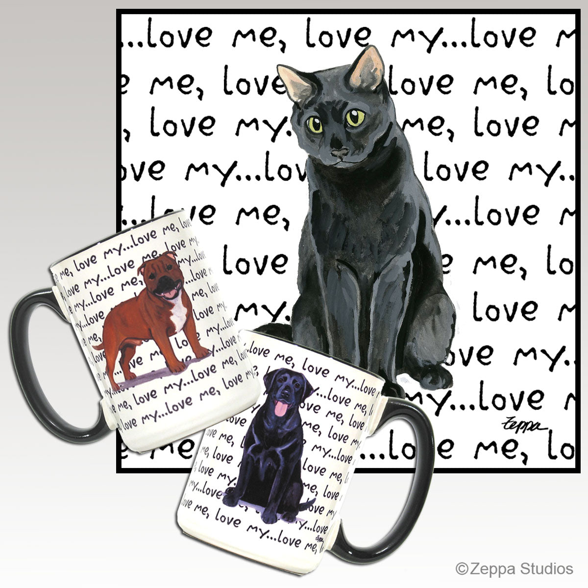 Black Cat Love Me Mug