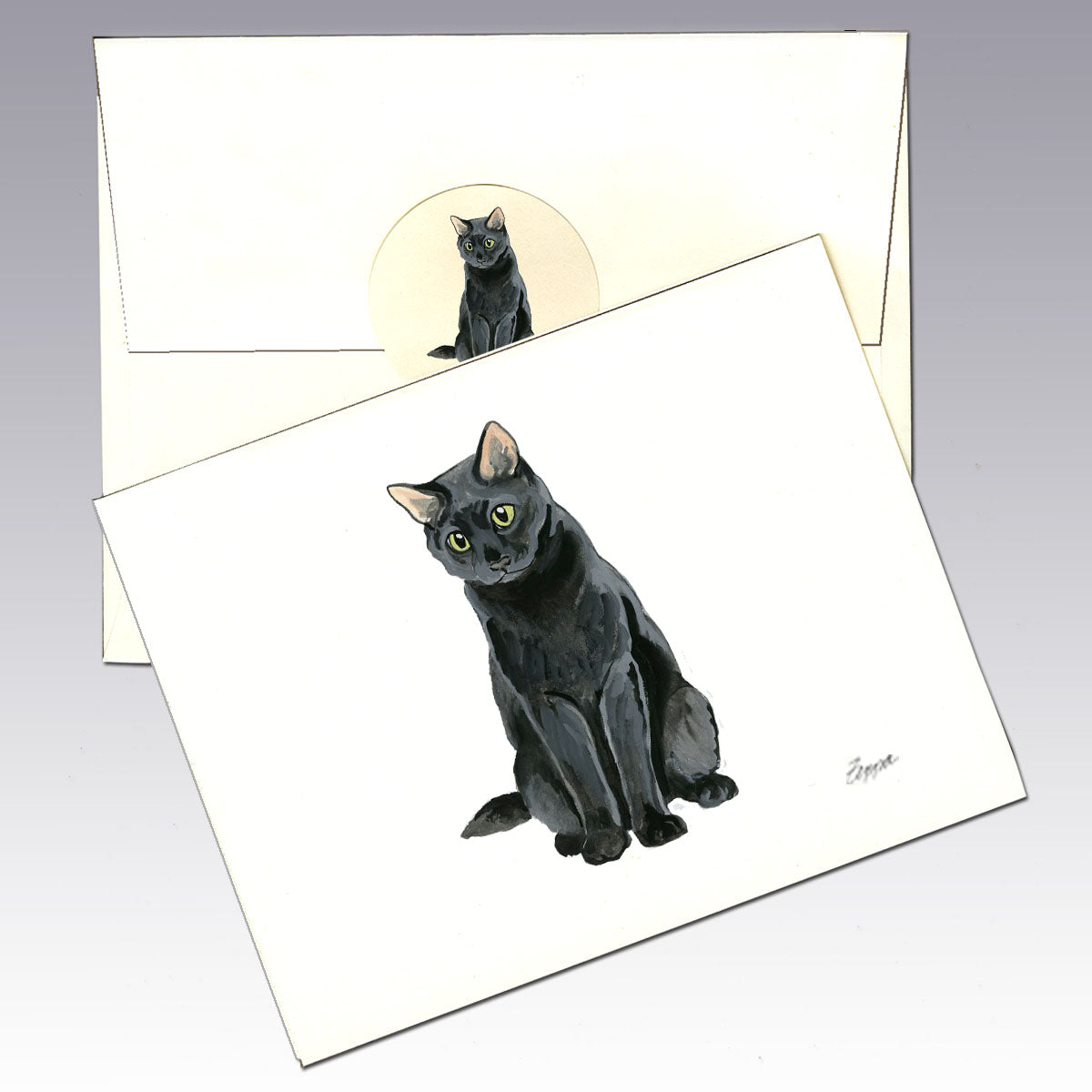 Black Cat Note Cards – Zeppa Studios