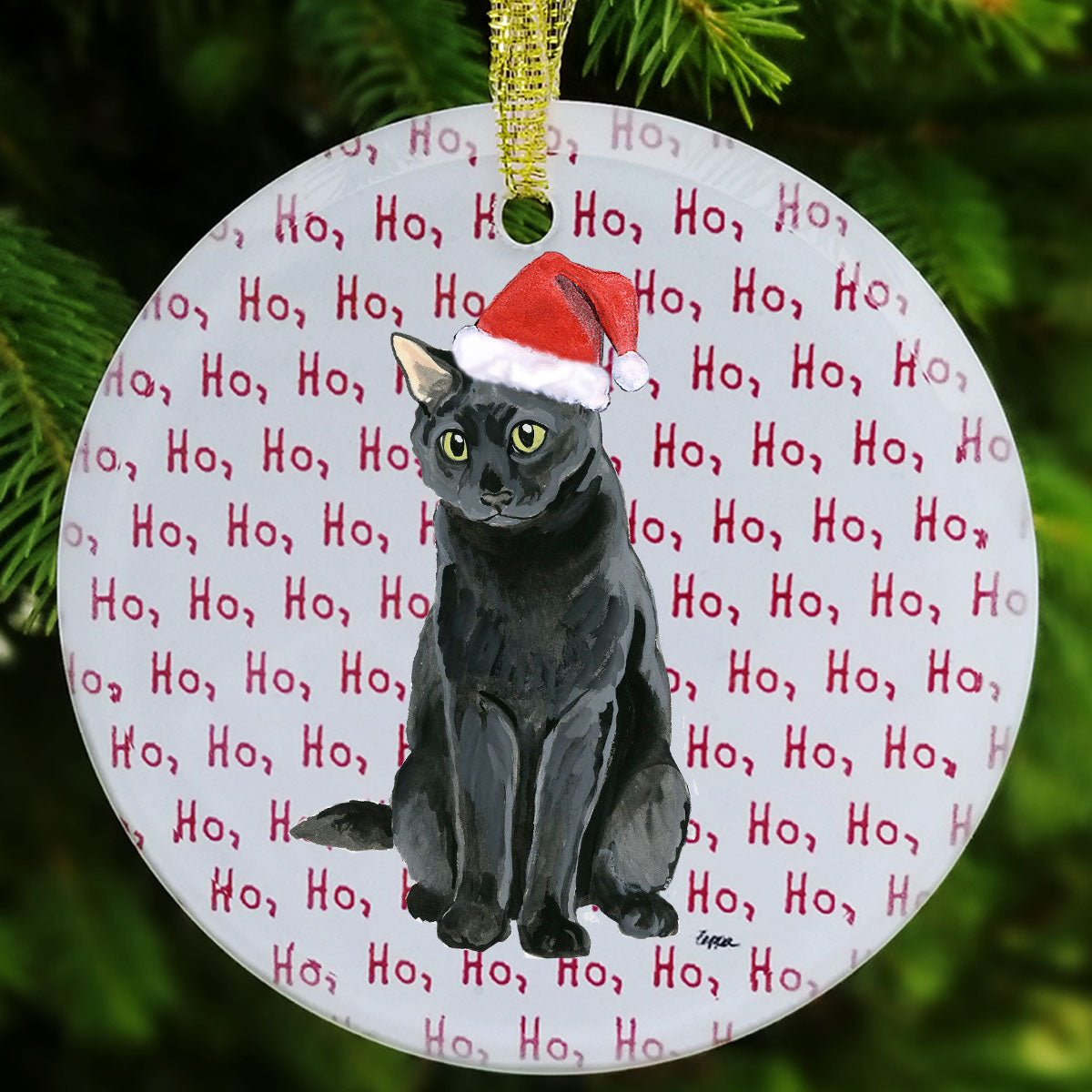 Black Cat Christmas Ornaments