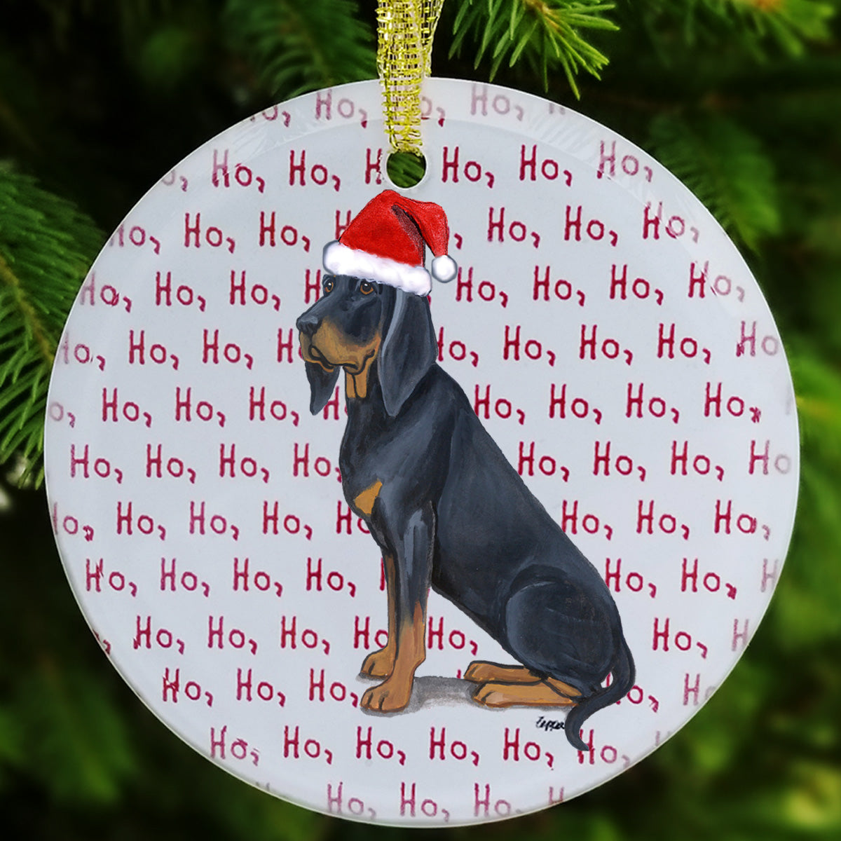 Black and Tan Coonhound Christmas Ornament