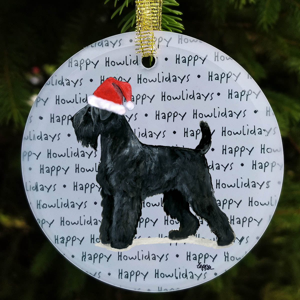 Black Russian Terrier Christmas Ornament
