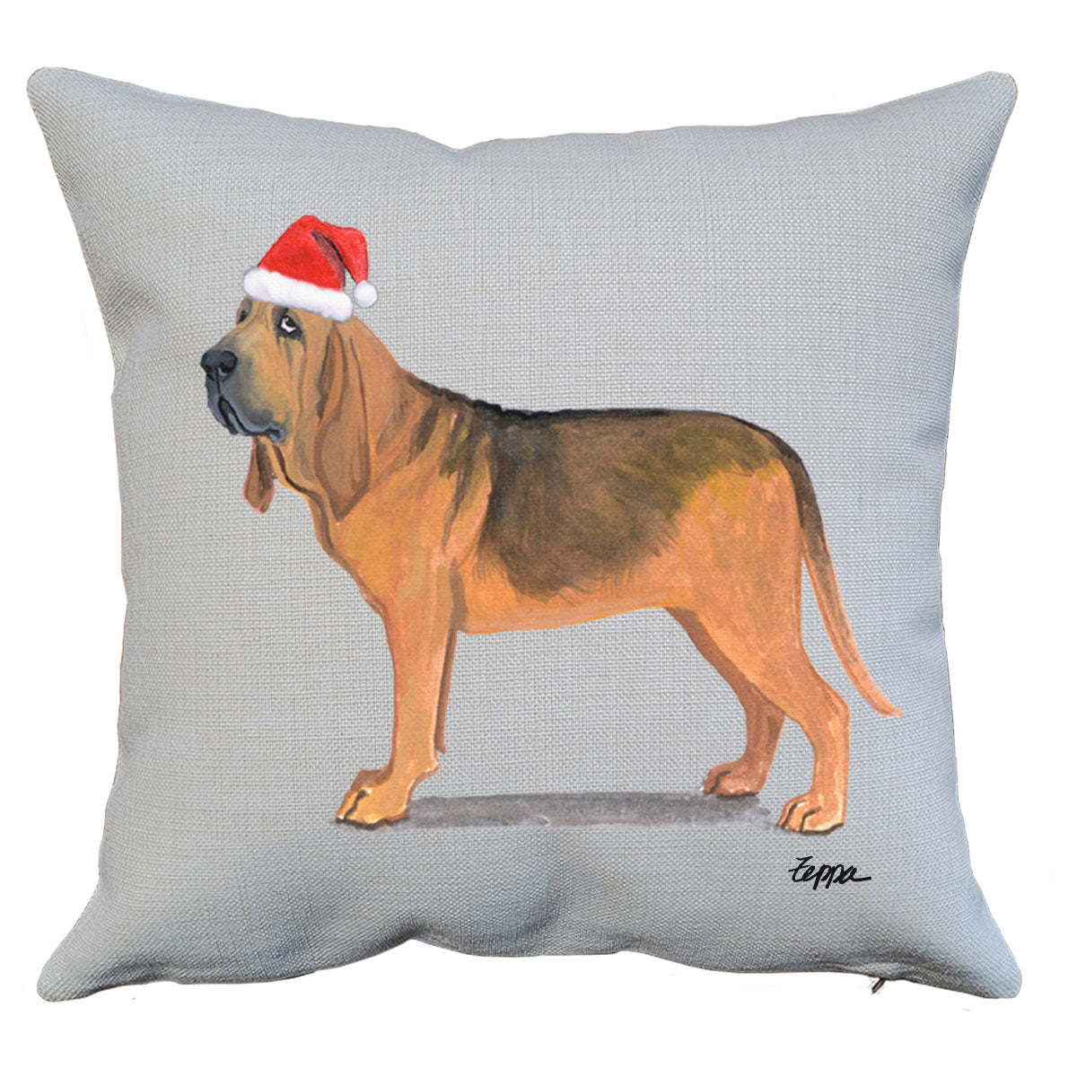 Bloodhound Santa Pillow