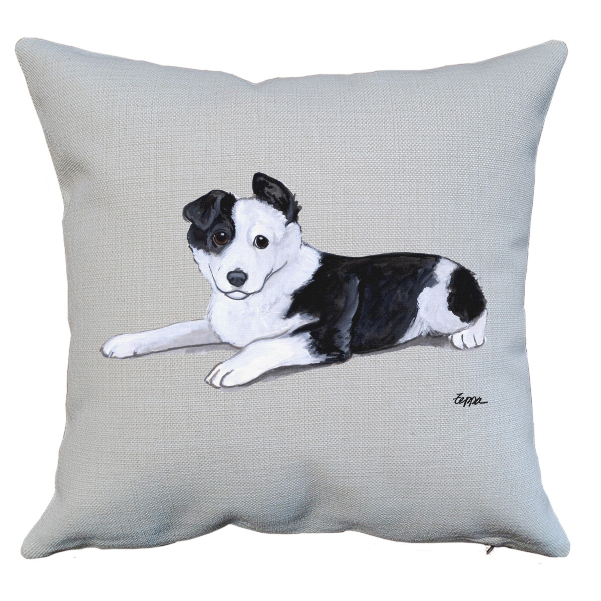 Border Collie Puppy Throw Pillow