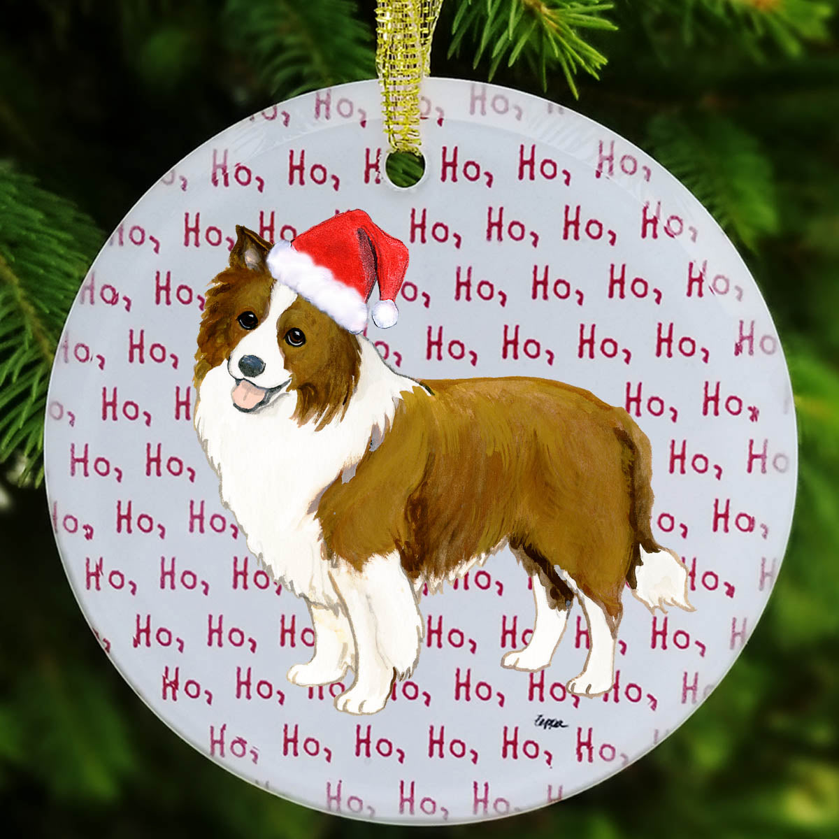 Border Collie Christmas Ornament