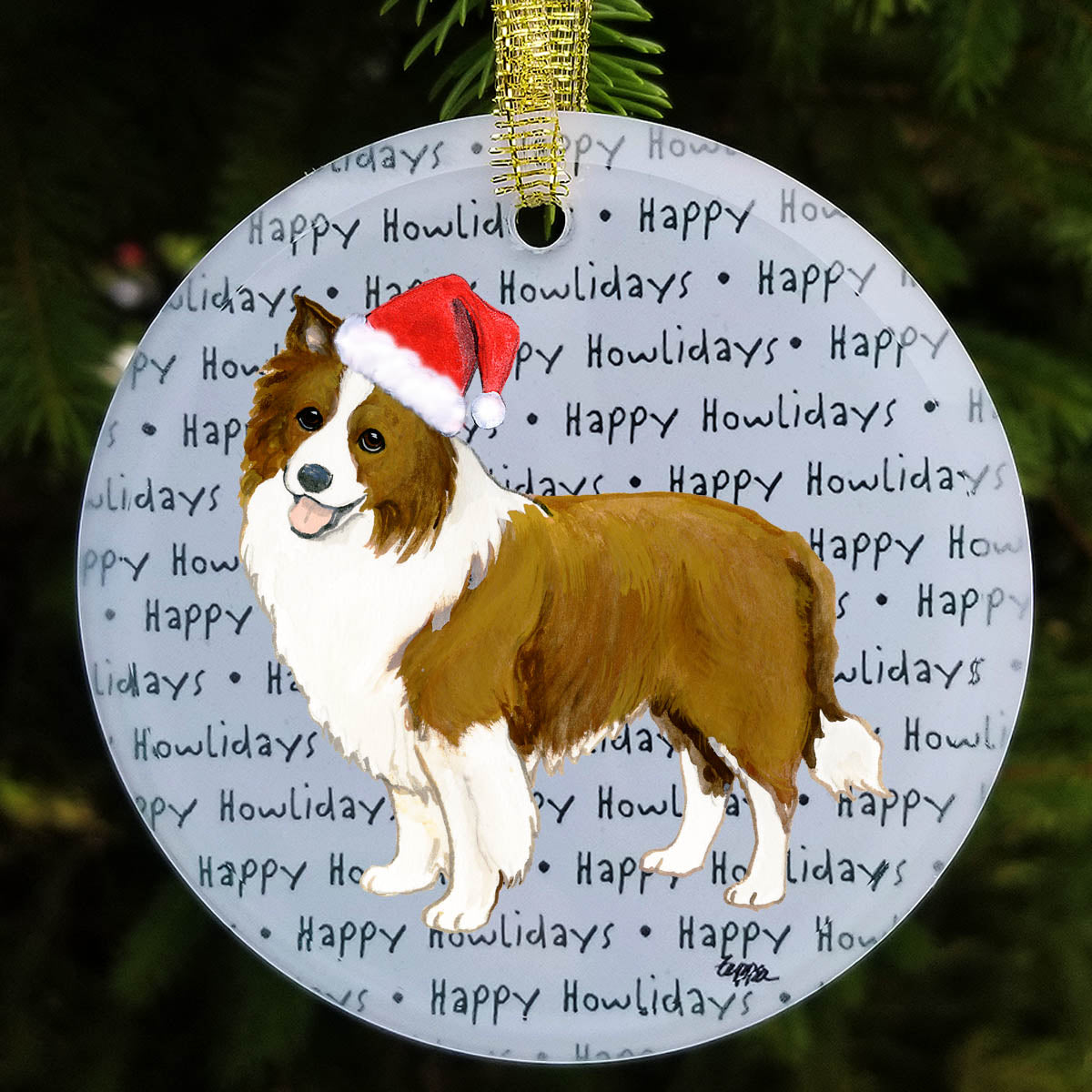 Border Collie Christmas Ornament