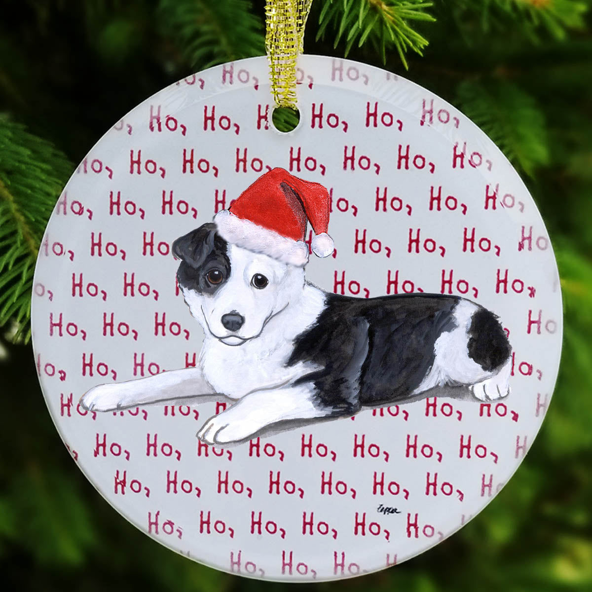 Border Collie Christmas Ornament