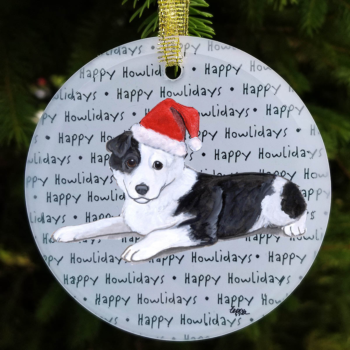 Border Collie Christmas Ornament