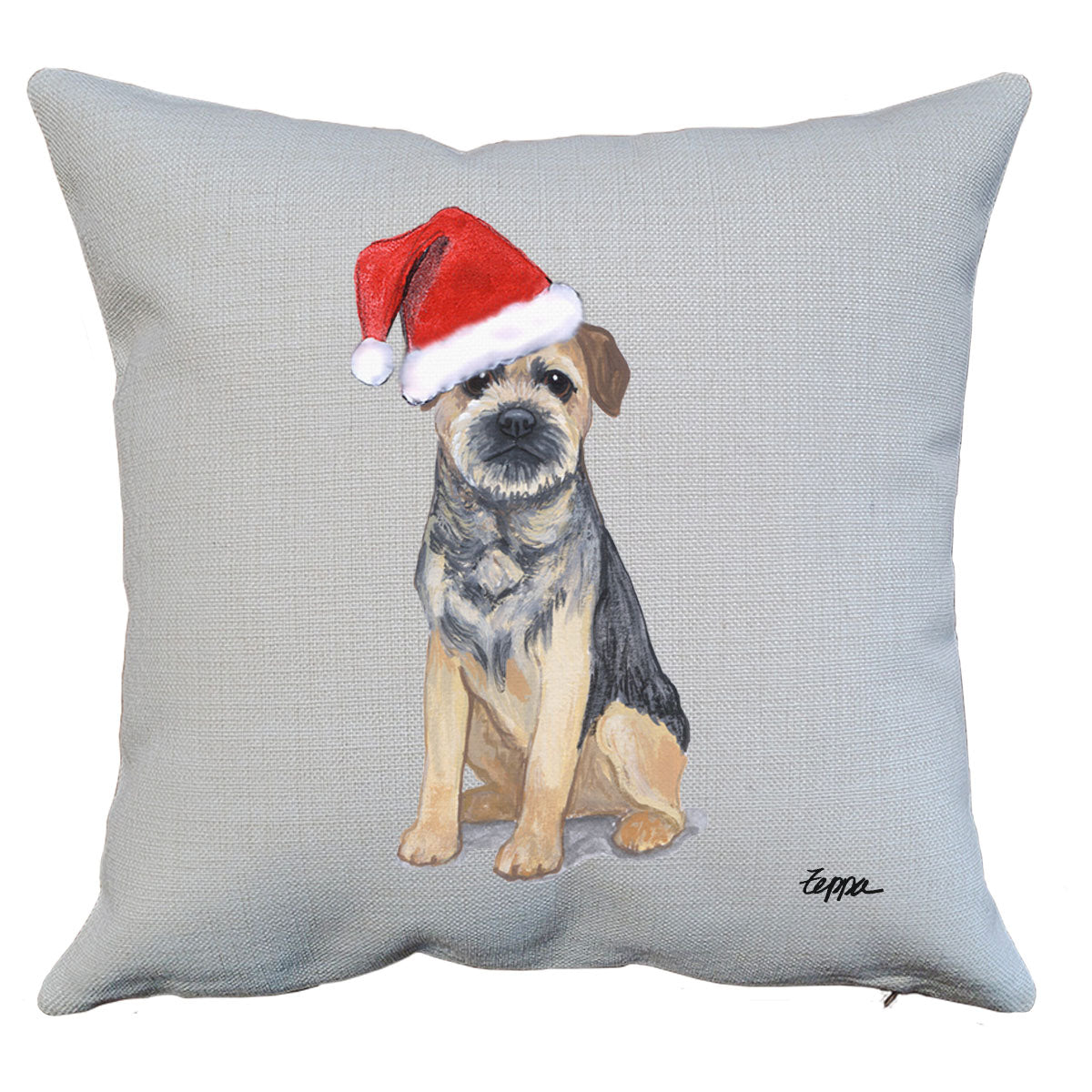 Border Terrier Santa Pillow