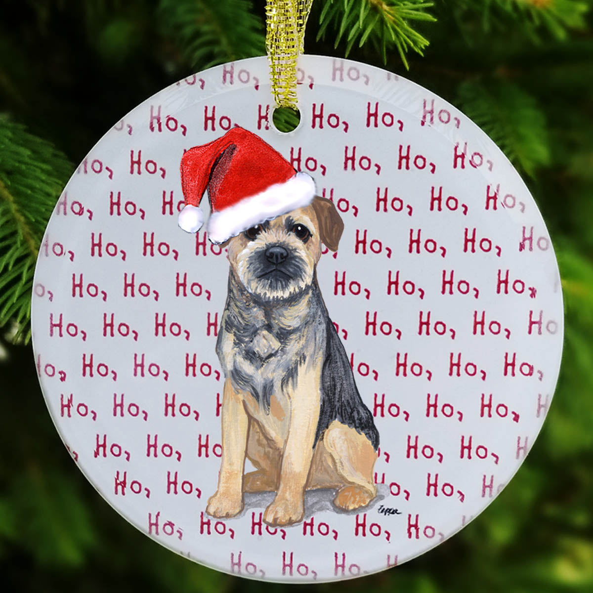 Border Terrier Christmas Ornament