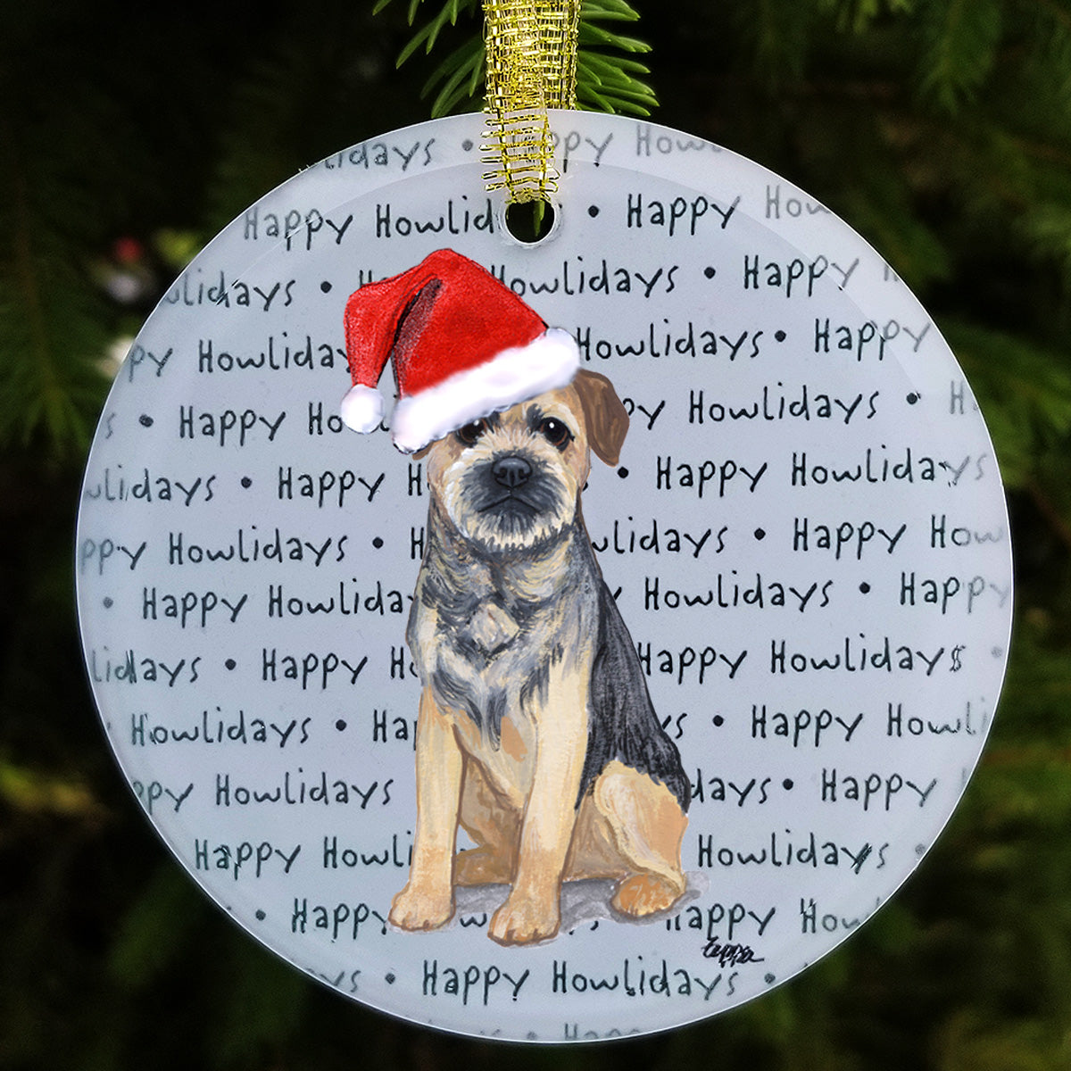 Border Terrier Christmas Ornament