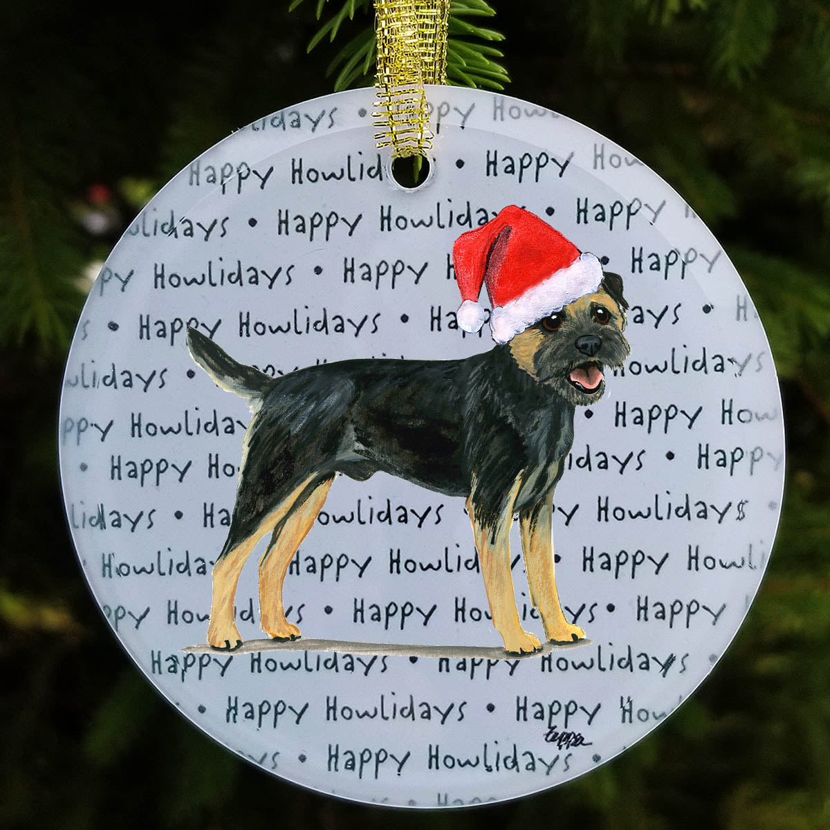 Border Terrier Christmas Ornament
