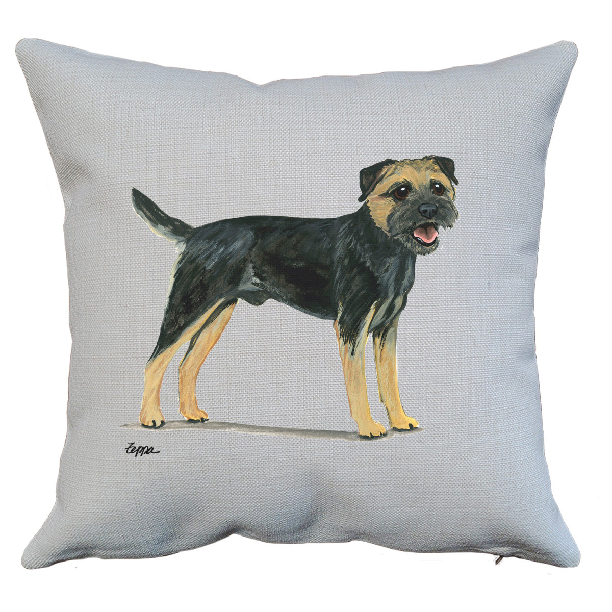 Border Terrier Black & Tan Throw Pillow