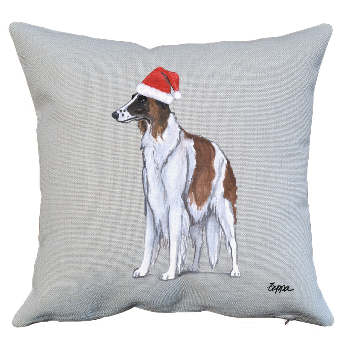 Borzoi Santa Pillow