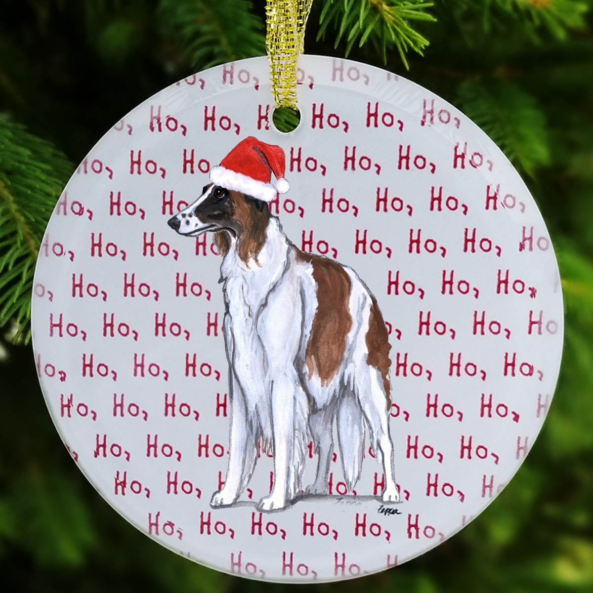 Borzoi Christmas Ornament
