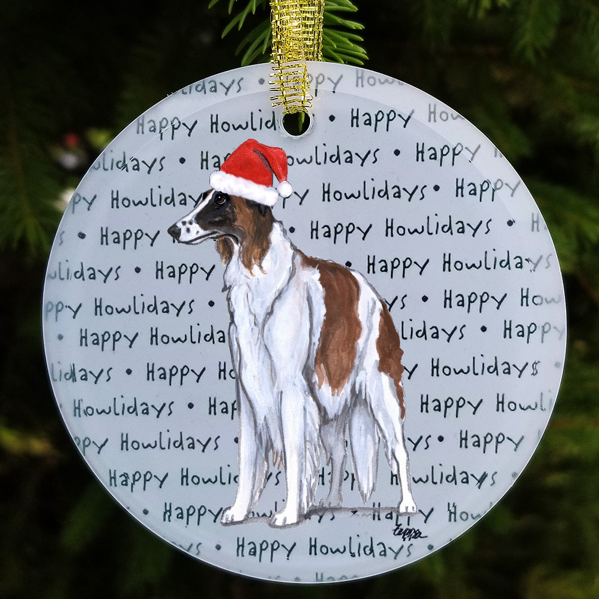 Borzoi Christmas Ornament