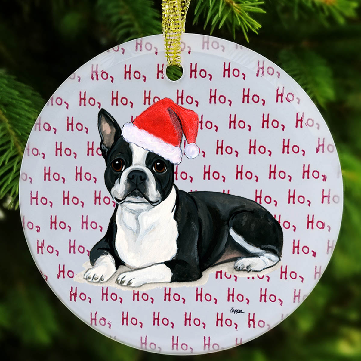 Boston Terrier Christmas Ornament