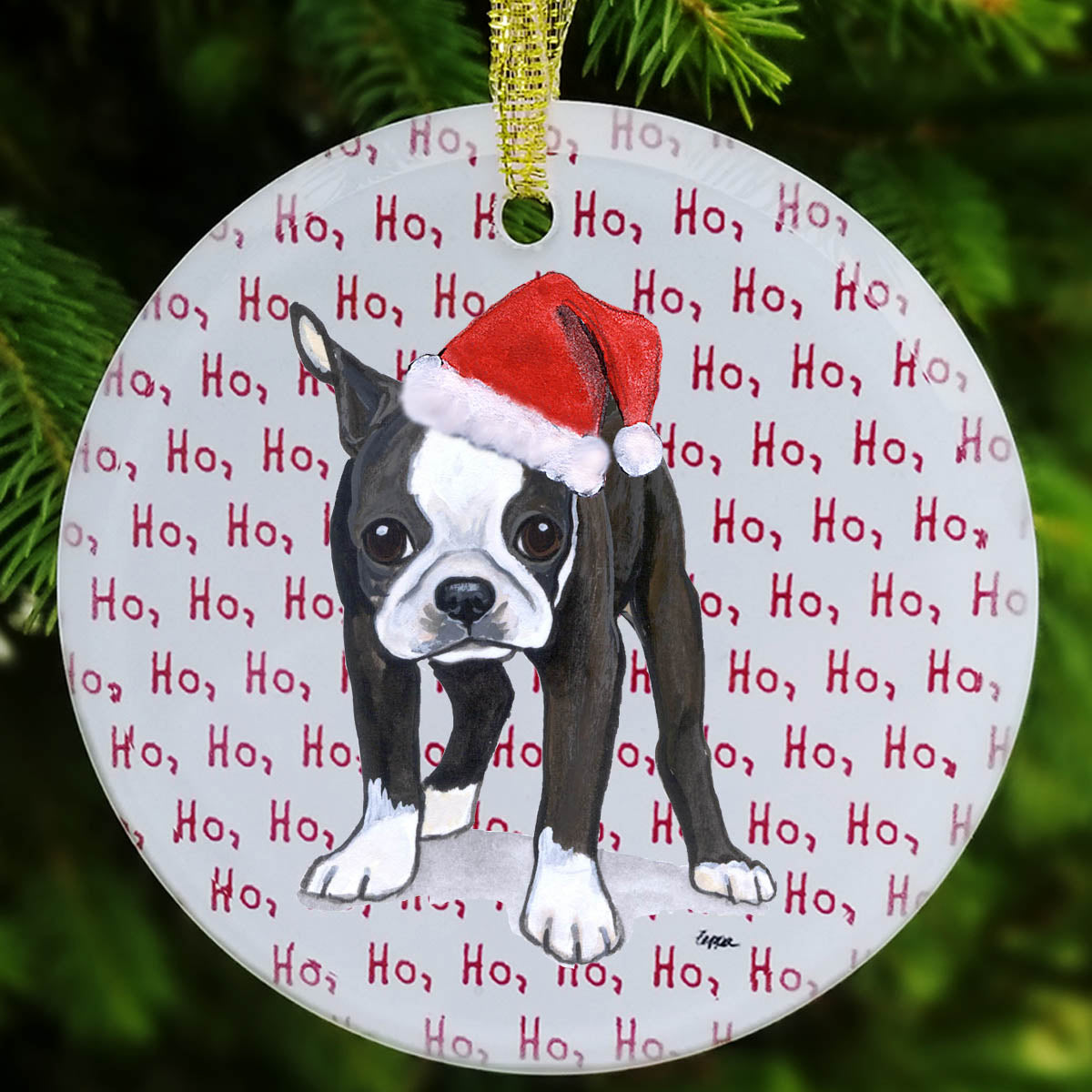 Boston Terrier Christmas Ornament