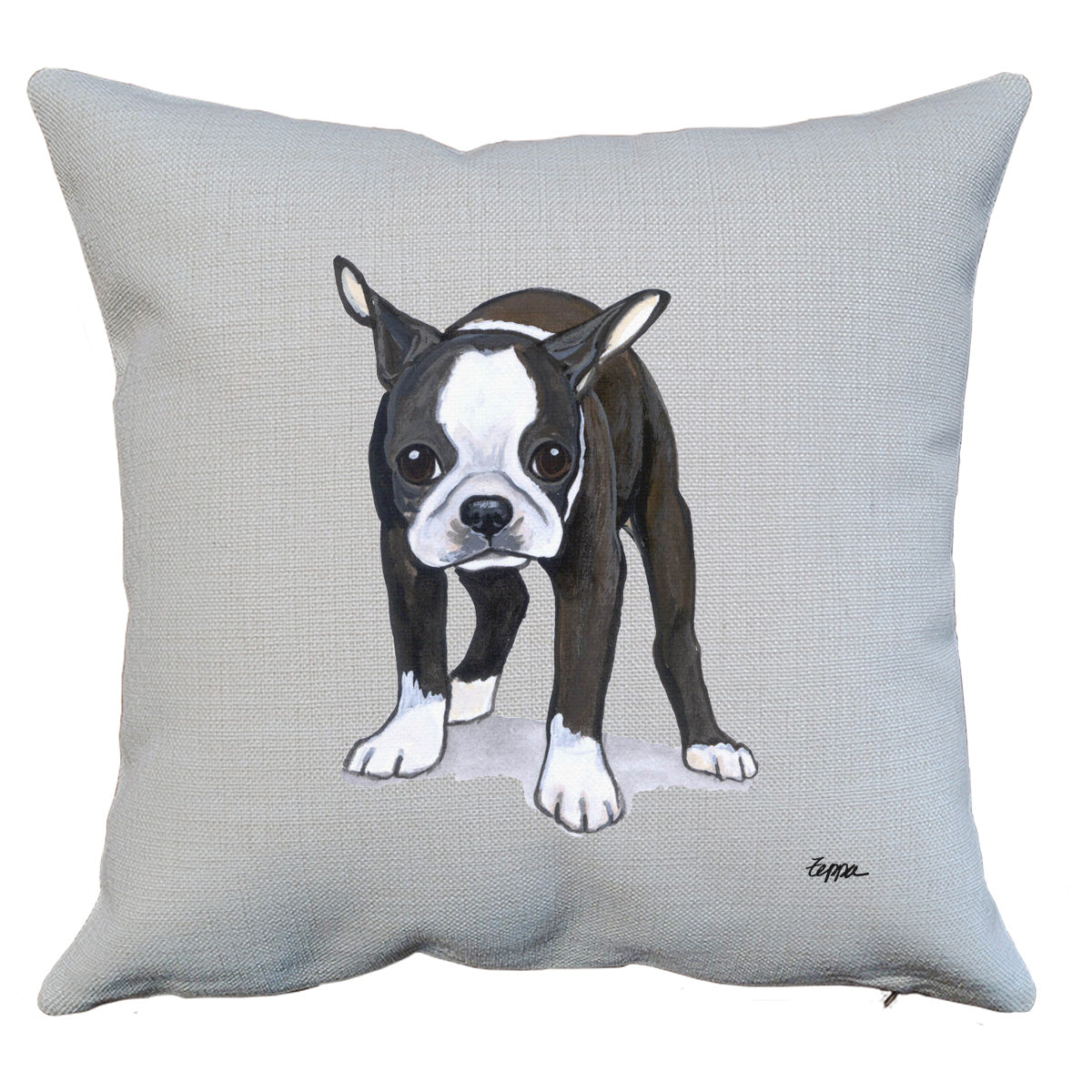 Boston Terrier Puppy Throw Pillow