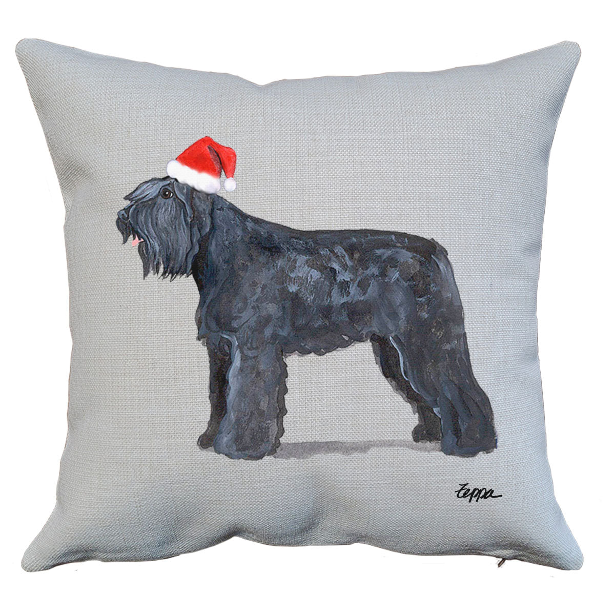 Bouvier Santa Pillow