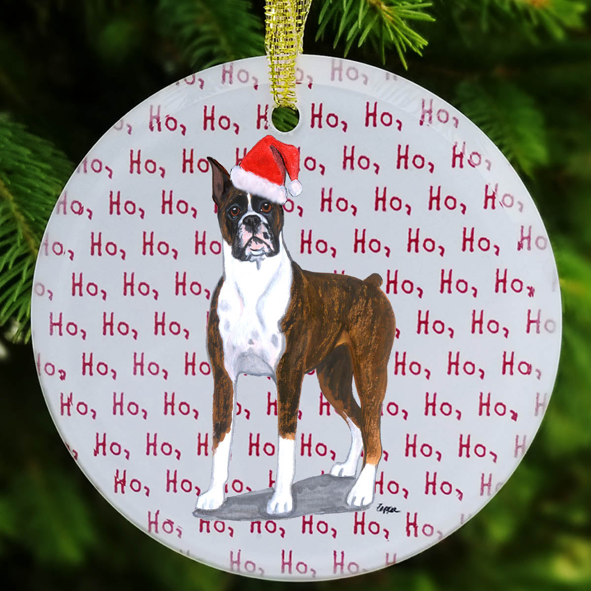 Boxer Christmas Ornament