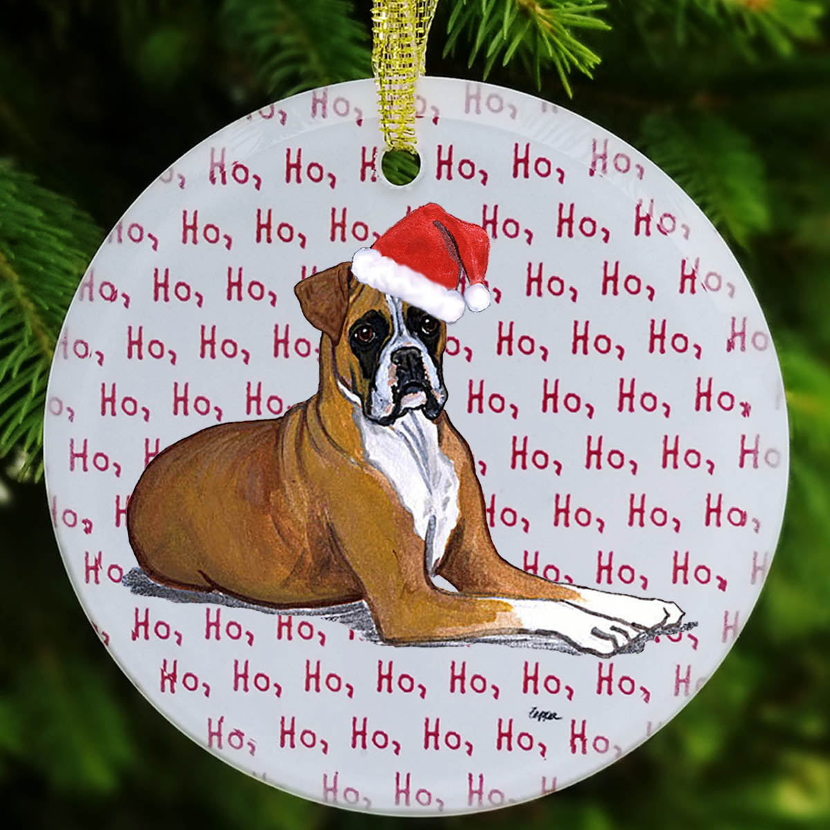 Boxer Christmas Ornament