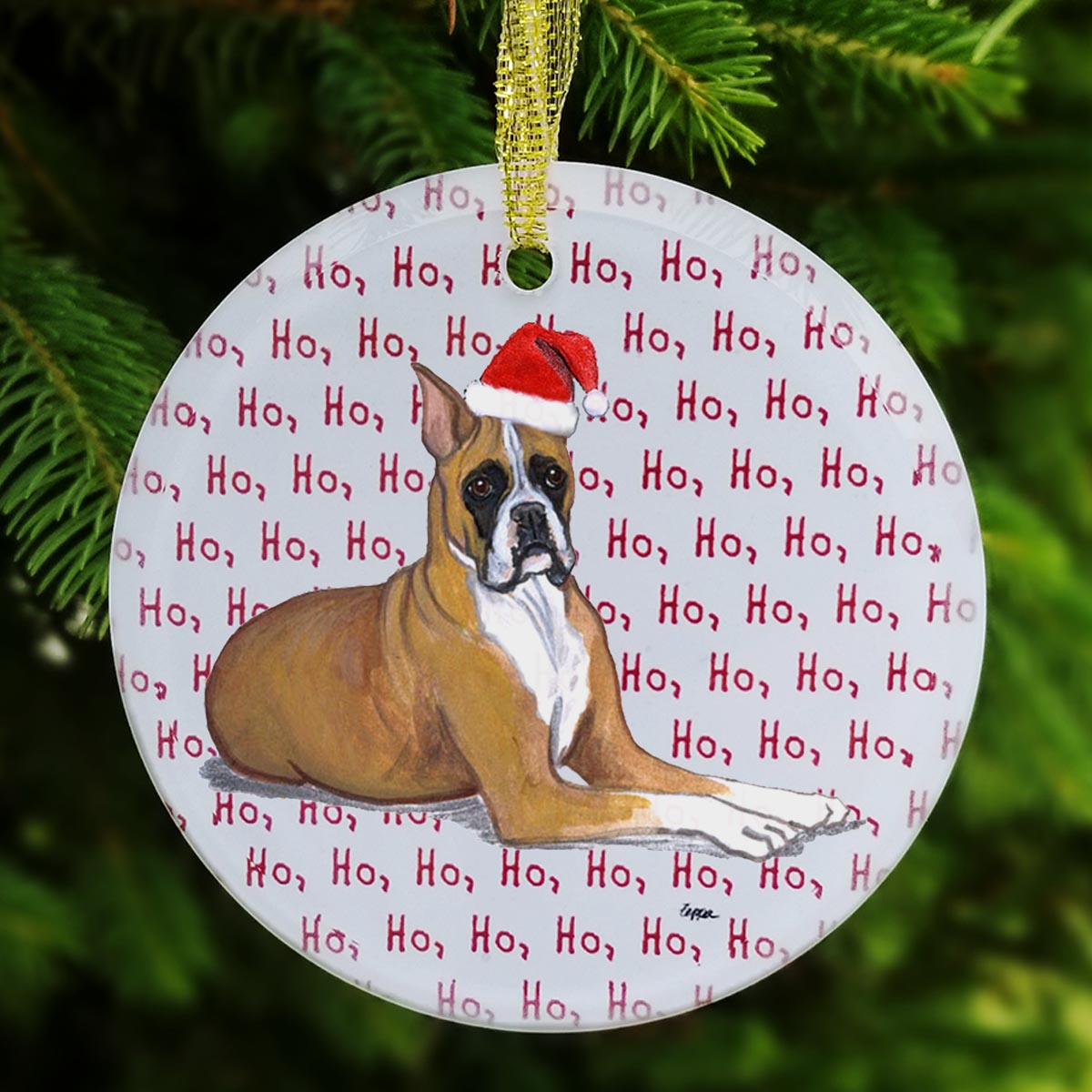 Boxer Christmas Ornament