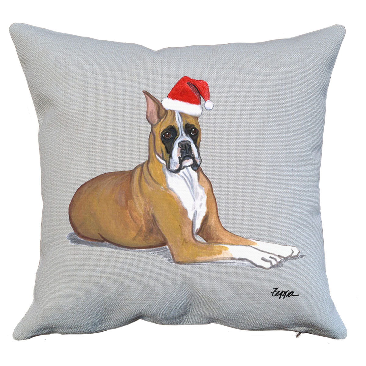 Boxer Santa Pillow